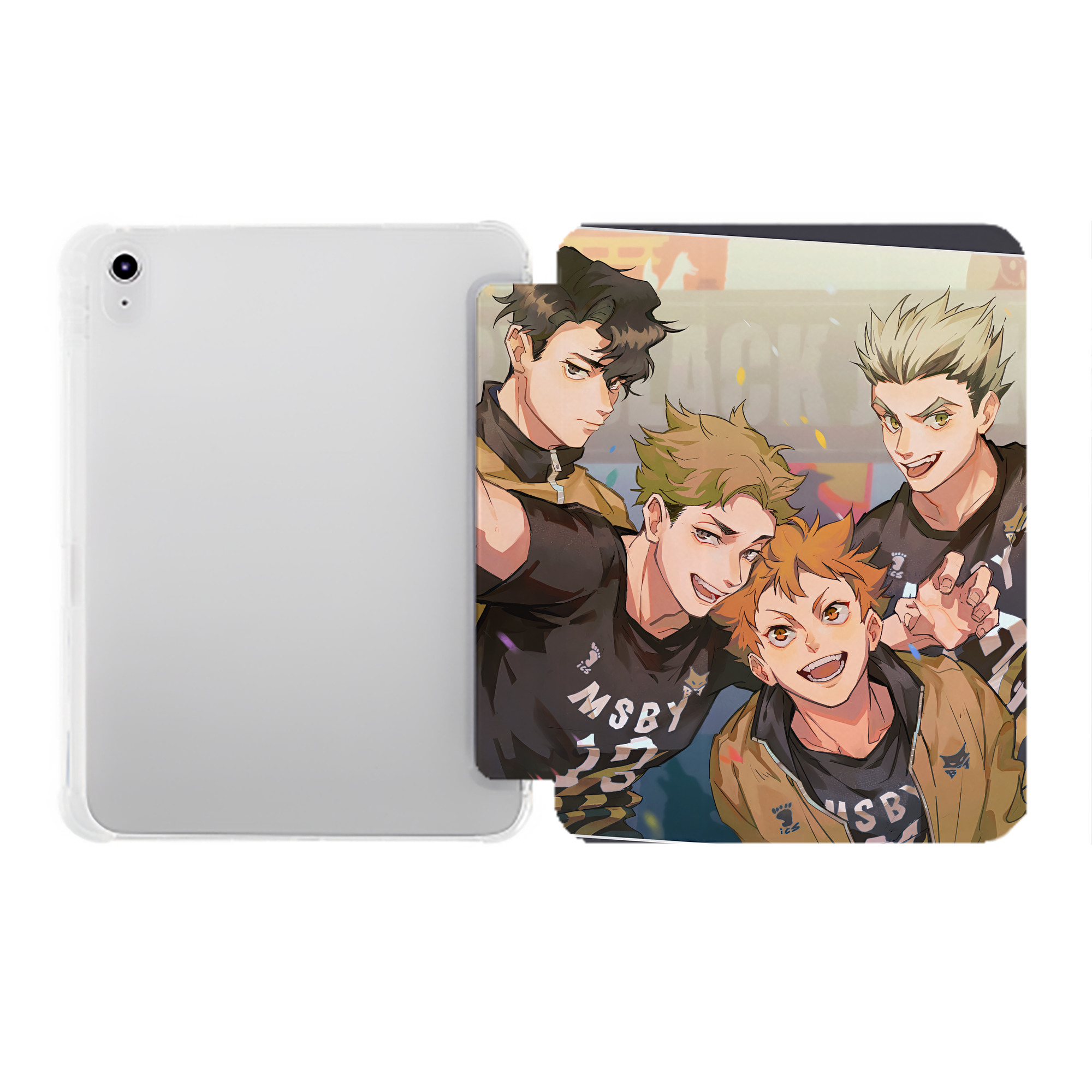（画像用） ハイキュー!! Haikyu!! IPad ケース ペン収納付き 三つ折りスタンド PUレザー×シリコン 対応機種9.5/10.5/10.9インチ